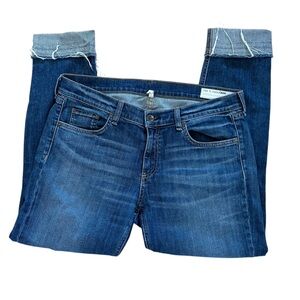 Rag & Bone Dre Ankle Skinny Raw Hem Jeans Women Sz 30 Color Amelie